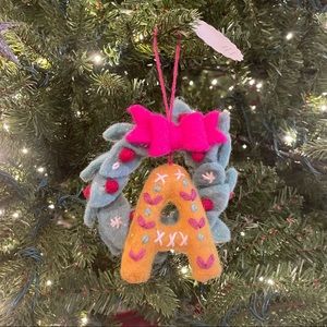 Anthropologie Deck The Halls Monogram Ornament "A”